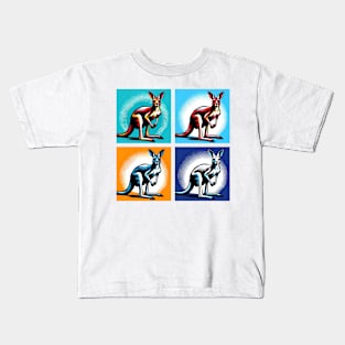 Kaleidoscopic Kangaroo: A Pop Art Wildlife Masterpiece Kids T-Shirt